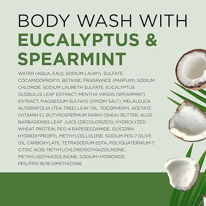 Dr Teal's Body Wash with Pure Epsom Salt, Relax & Relief with Eucalyptus & Spearmint, 24 fl oz (Pack of 4) (Packaging May Vary)