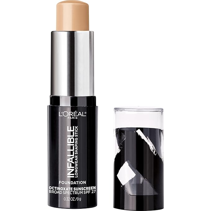 L'Oreal Paris Makeup Infallible Longwear Shaping Stick Foundation, 405 Sand, 1 Tube, 0.32 Ounce
