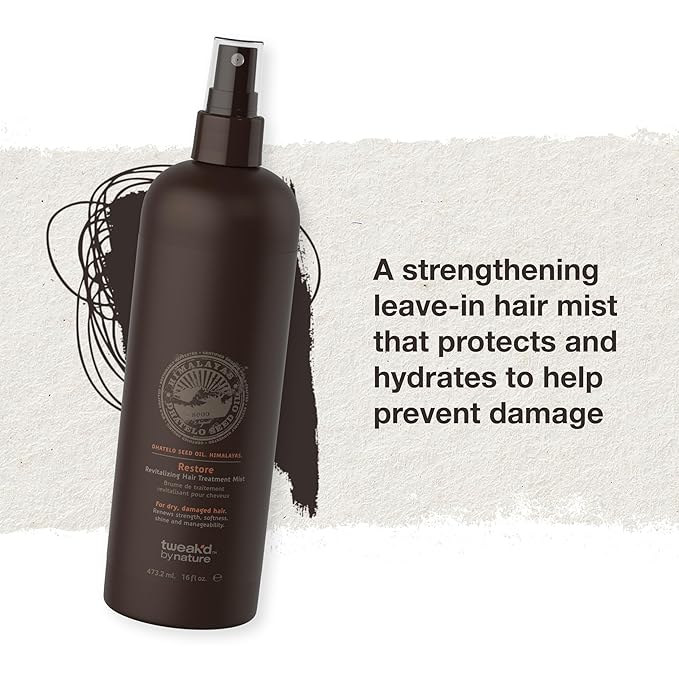 Tweak’d by Nature - Restore Revitalizing Hair Treatment Mist, Strengthens and Protects Hair for Soft Feel and Healthy Shine, Cruelty Free (16 ounces)
