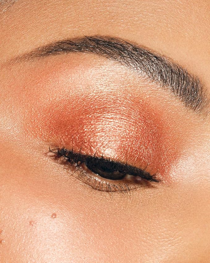 MAKE Beauty Multi-Chromatic Eye Shadow. Metal Reflecting Luminous Foil Finish Creamy, Buildable, Dimensional Long-wear, Crease-proof Powder Eyeshadow, Multichrome Shade - Blaze, Bronze