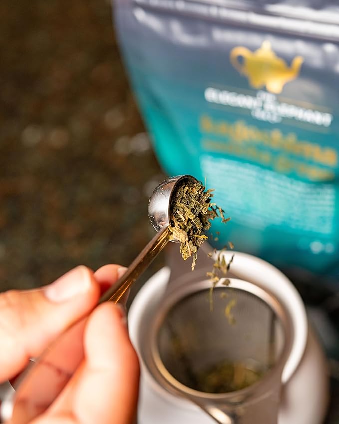 Japanese Sencha Green Tea, Organic Loose Leaf Sencha Tea – Antioxidant & Detox Support – Refreshing Hot or Iced Green Tea – 4 oz Resealable Bag (Makes 50 Cups) – The Elegant Elephant