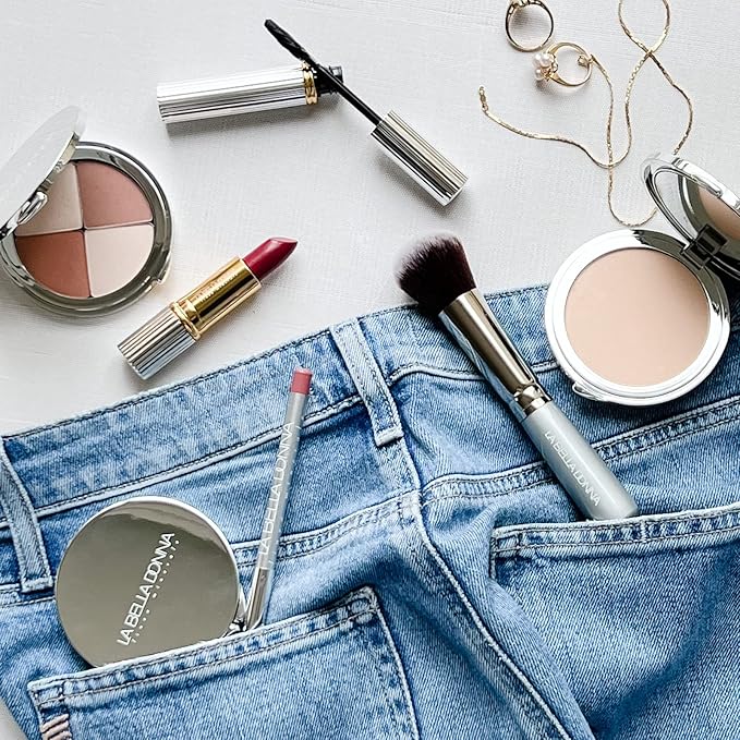 La Bella Donna Compressed Mineral Foundation - Face Powder Makeup Natural Looking Glowing Skin Wrinkle Defying Mattifying Finish Contour Makeup Long Lasting Full Coverage Sun Kissed Tan (Honey)