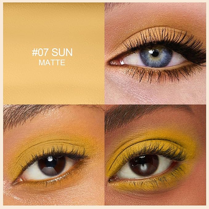 Erinde Waterproof Eyeshadow Stick, Cream Eye Shadow Stick, Long-Lasting, Crease-Proof, Cream to Powder Buildable & Blendable Eye Shadow Pencils Crayon, Vegan & Cruelty-Free, 07 Sun