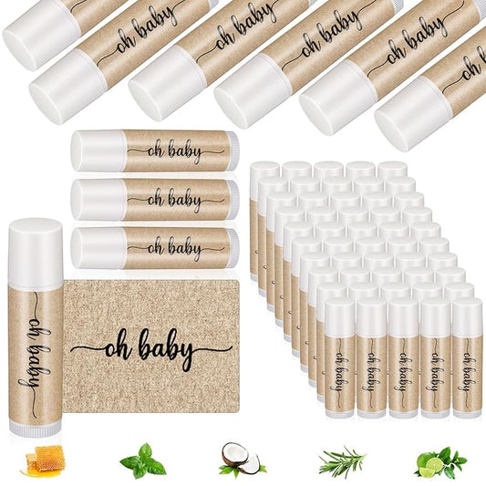 80 Pcs Lip Balm Bulk Baby Shower Favors Lip Balm Favors Baby Shower Guest Gifts for Women Children Men Girl Kids Gender Reveal Birthday Favors Gift Basket