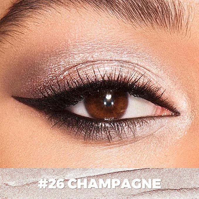 FOCALLURE Shimmer and Matte Cream Eyeshadow Stick,Smooth Brilliant Eye Brightener Pencil for Women,Long Lasting Waterproof Eye Shadow and Liners Makeup,CHAMPAGNE