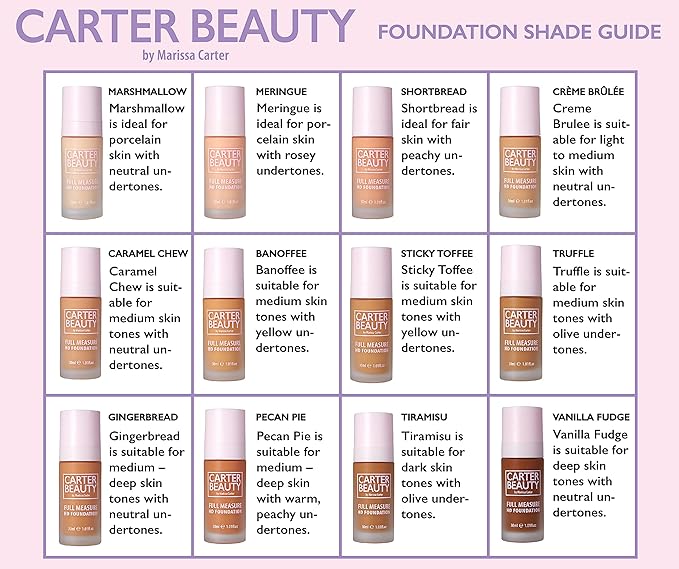 Carter Beauty Full Measure HD Foundation - Lightweight, Full Coverage Matte Formula - Water-Based Super Soft Skin Perfector - Vegan And Cruelty Free, Paraben And Sulfate Free - Sticky Toffee - 1.01 OZ