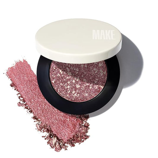 MAKE Beauty Multi-Chromatic Eye Shadow. Metal Reflecting Luminous Foil Finish Creamy, Buildable, Dimensional Long-wear, Crease-proof Powder Eyeshadow, Multichrome Shade - Rover, Magenta Pink