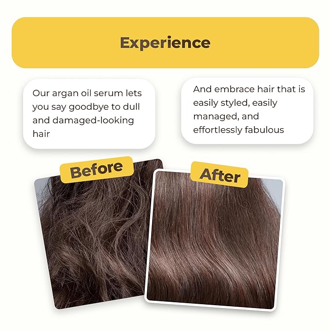 HerStyler Advanced Argan Oil Hair Serum for Women - Anti Frizz Serum for Hair - for Frizzy, Dry and Damaged Hair - Nourishing - 2.36 Fl Oz / 70 Ml - Pack of 2