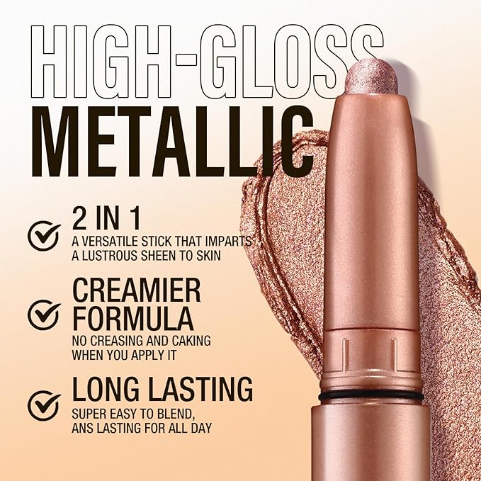 Jolilab Eyeshadow Stick Set, 2 Colors Matte Professional Bright-Colored Contouring and Highlight Eyeshadow Stick, Cream Waterproof Long Lasting High Pigmented Eye Shadow. (2, 08+21 2pcs)