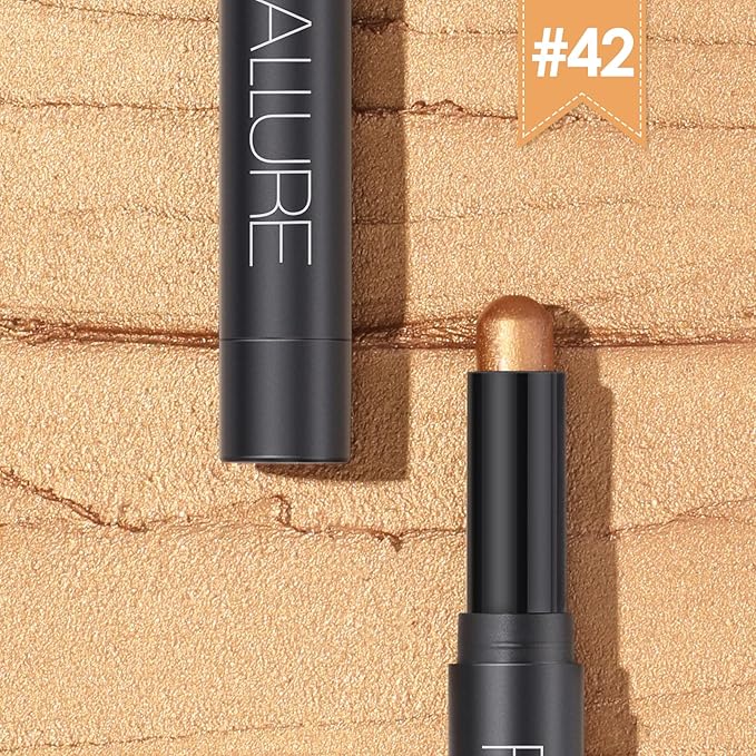 FOCALLURE Shimmer and Matte Cream Eyeshadow Stick,Smooth Brilliant Eye Brightener Pencil for Women,Long Lasting Waterproof Eye Shadow and Liners Makeup,CORAL