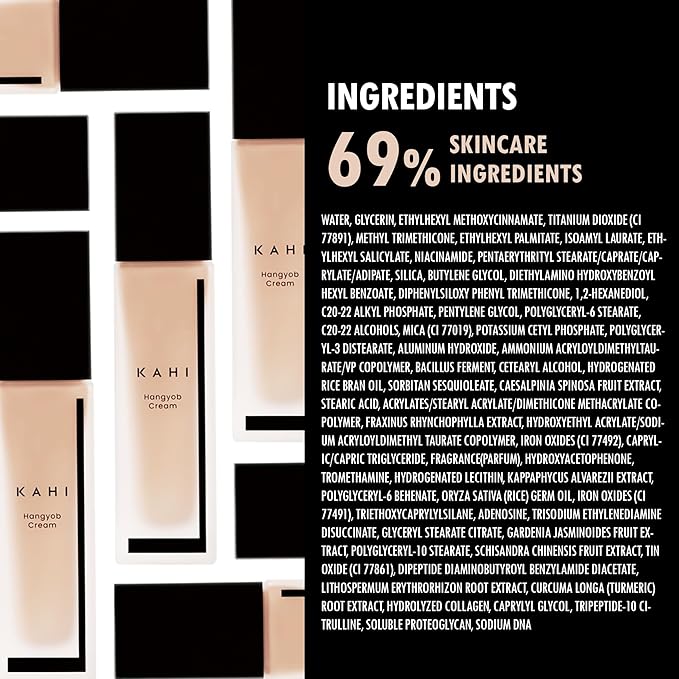 KAHI Single Veil Cream | Hangyob Foundation | Korean Tinted Moisturizer | Hydrating Perfect Cover BB Cream | Korean Skincare Makeup | Collagen Concealer Sun Cream Foundation 1.01 fl oz