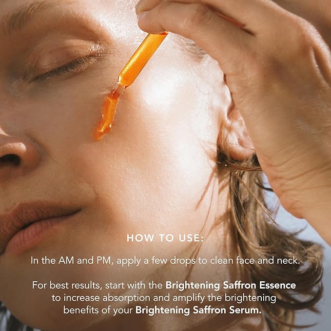 Brightening Saffron Serum - Discoloration Correcting Face Serum, Dark Spot Corrector, Vitamin C Alternative & Hyperpigmentation Treatment - Leaves Skin with a Healthy Glow (0.17 oz)