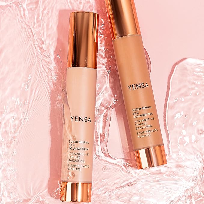 YENSA Super Silk Foundation - Full Coverage, Age-defying complex of Vitamin C, E, Ferulic, and Bakuchiol Oil (Fair 2) 1.0 fl oz