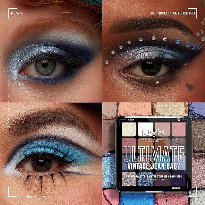 NYX PROFESSIONAL MAKEUP, Ultimate Shadow Palette, Eyeshadow Palette - Vintage Jean Baby